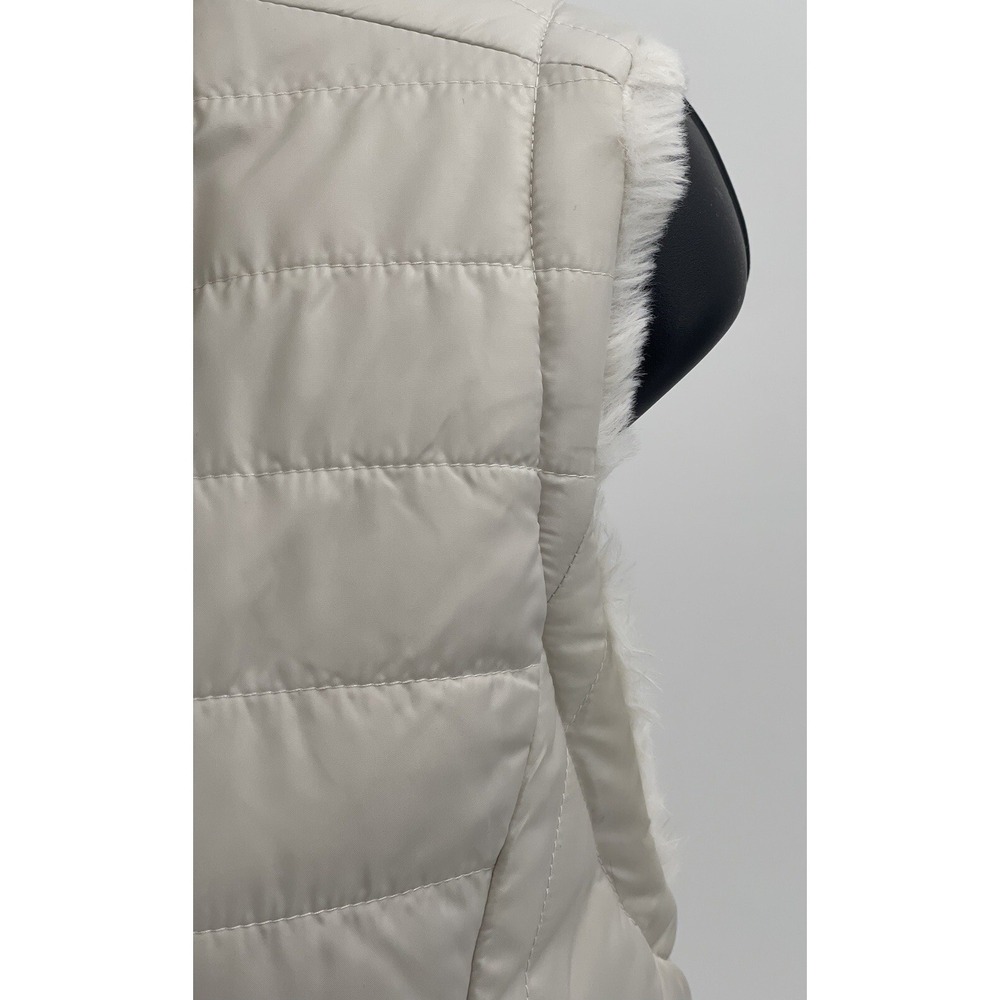 Nicole Miller Women's Faux Fur Reversible Vest Women's Medium M Off White NWOT - Picture 7 of 11